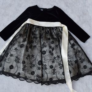 3T TALBOTS KIDS BLACK VELVET & ORGANZA DRESS